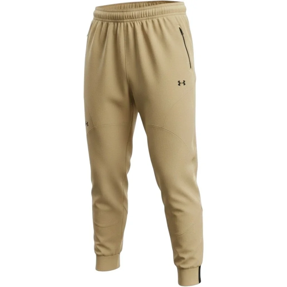 Under Armour Unstoppable Joggers Mens XL Tan Khaki Tapered Stretch Pants 1352027
